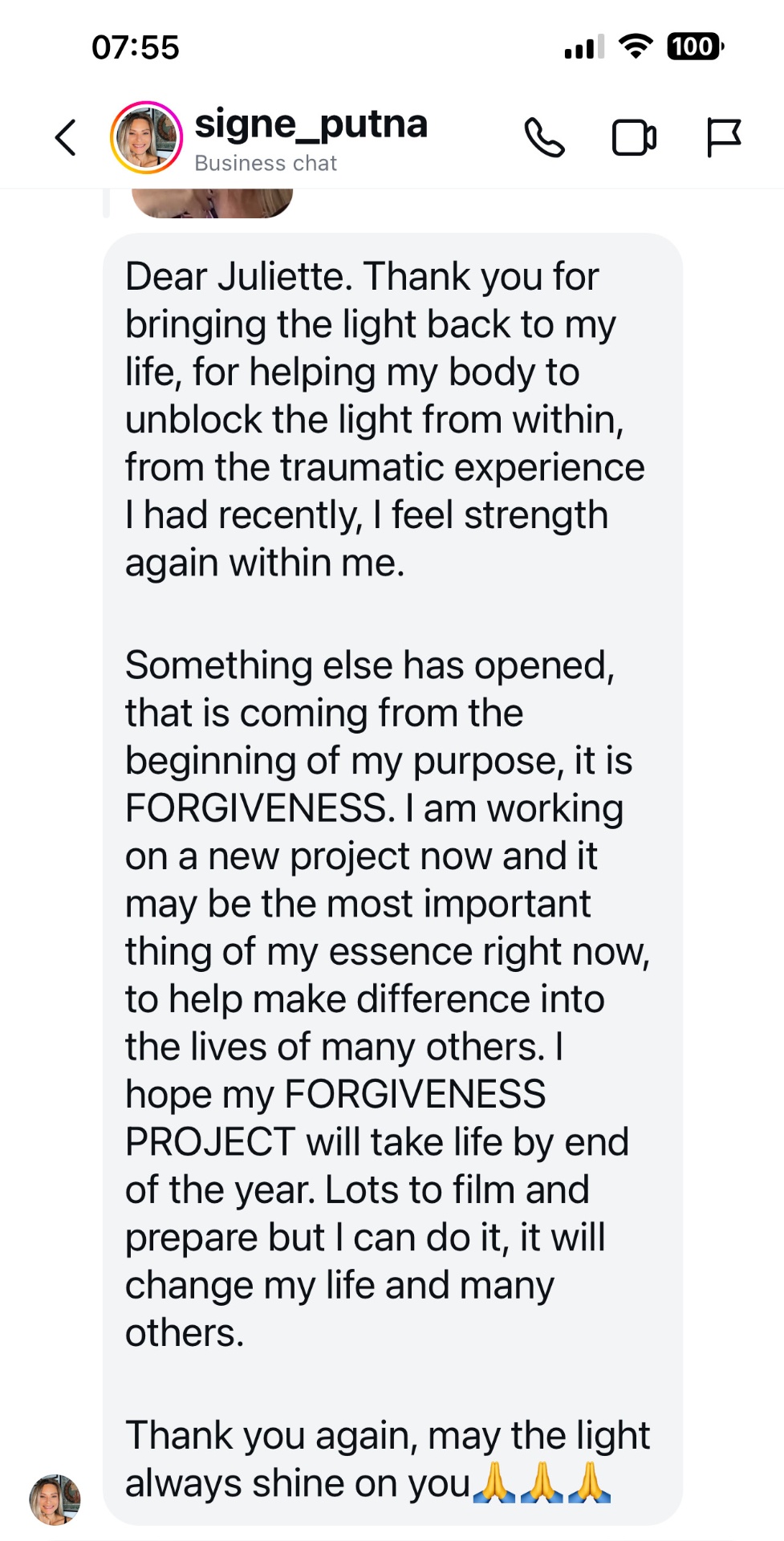 Testimonial from signe_putna