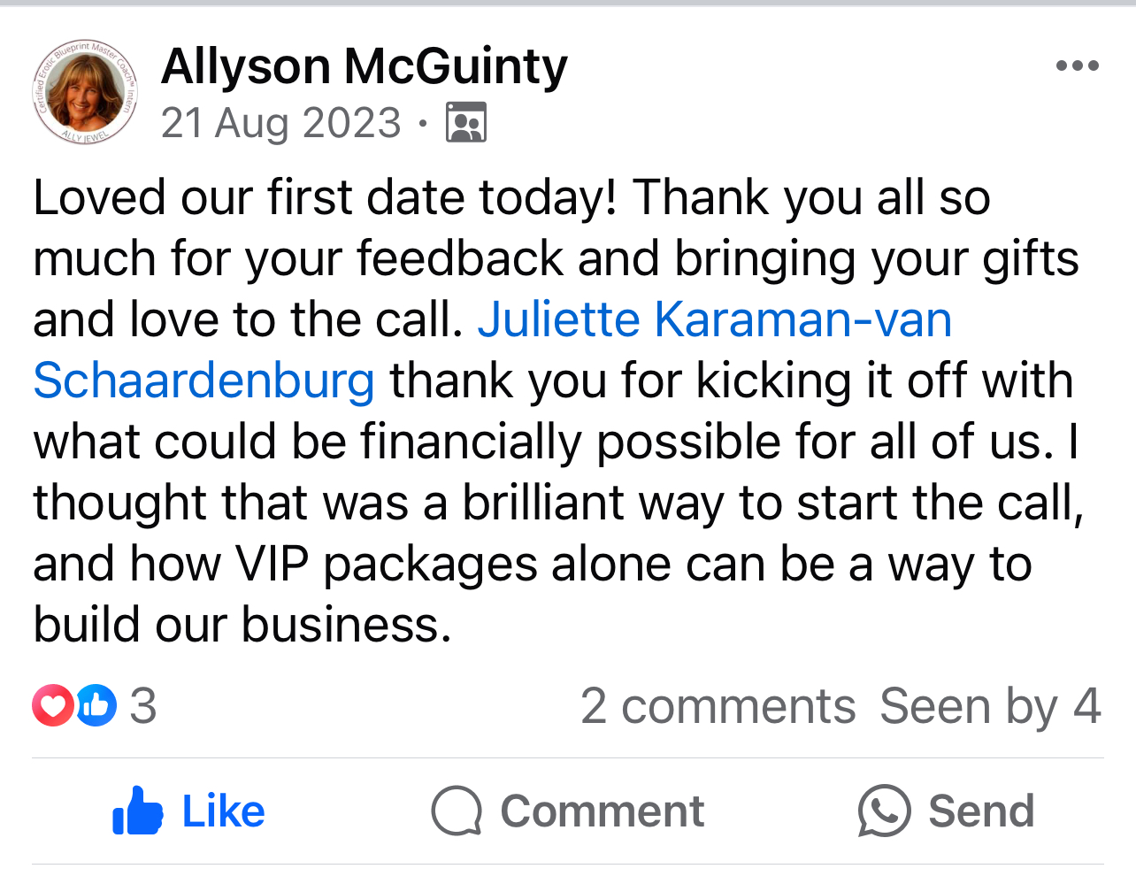 Testimonial from Allyson McGuinty